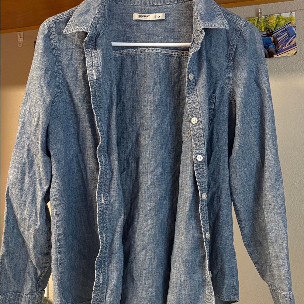 Blue Denim Button-Up Shirt